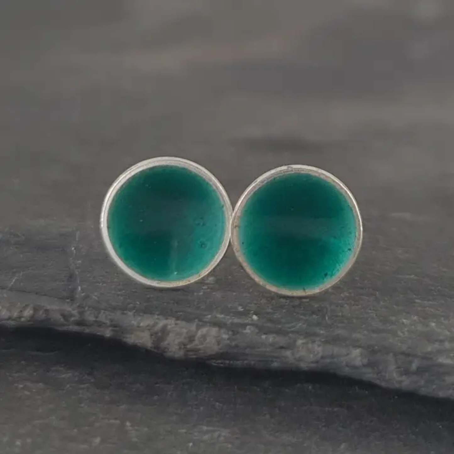 Enamelled Sterling Silver Stud Earrings