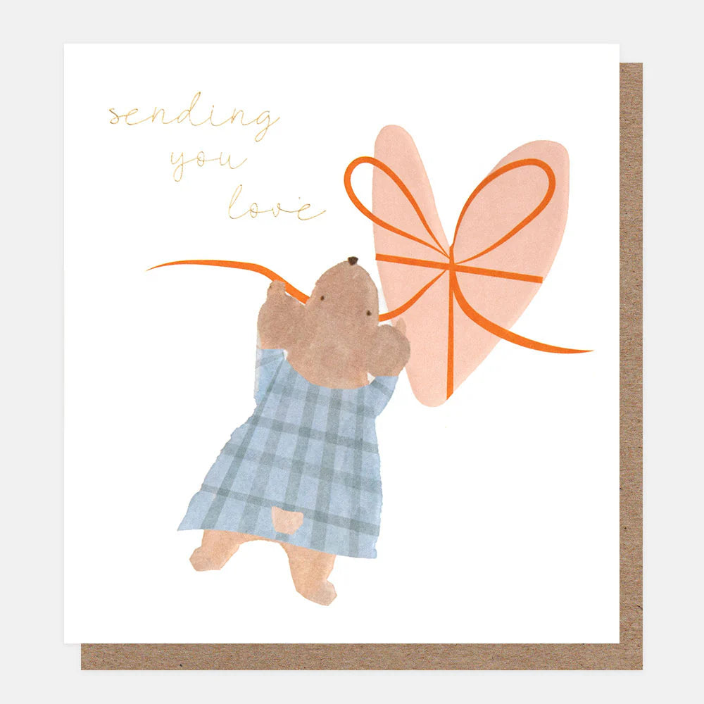 Greetings Card - Mouse & Heart Sending You Love