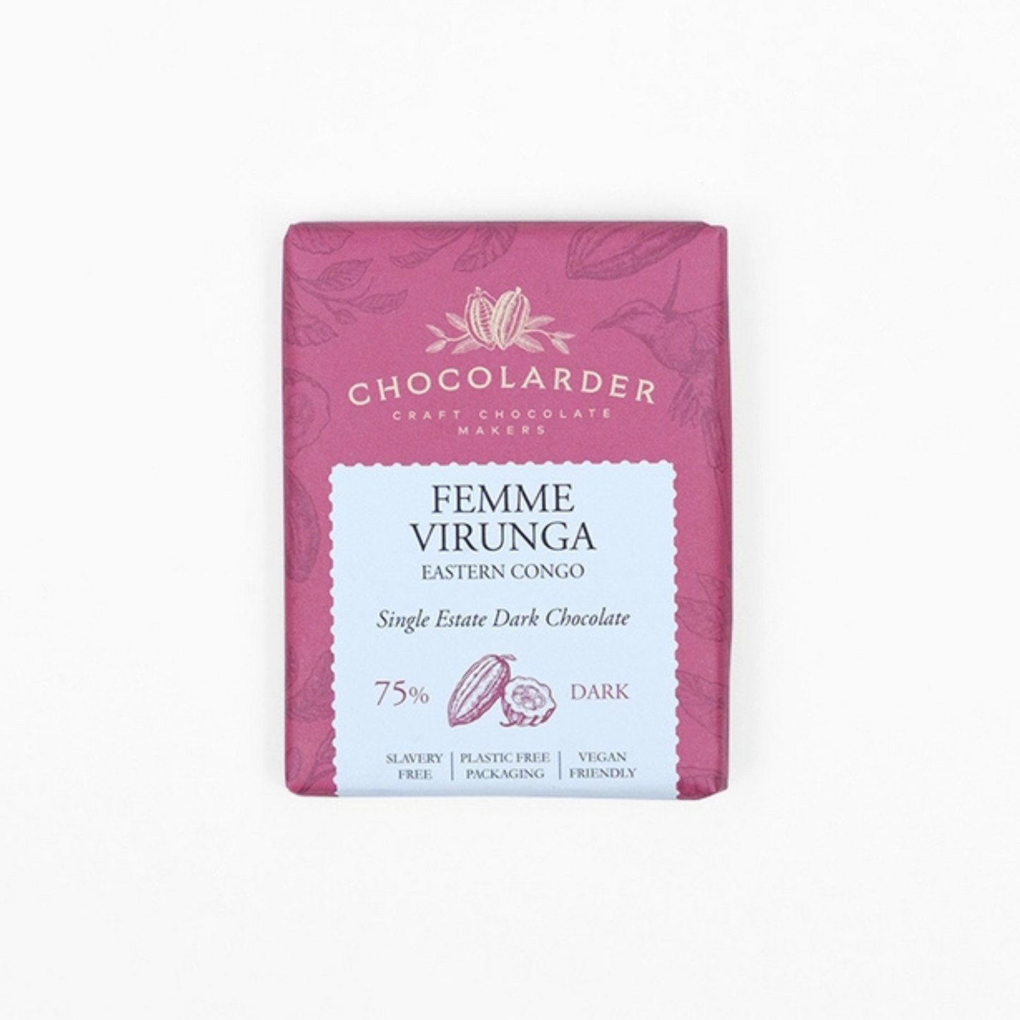 Chocolarder Mini Bar - Femme Virunga 75% Dark Chocolate