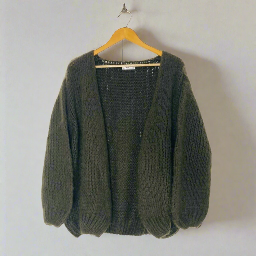 Smila Mohair Cardigan - Dark Khaki