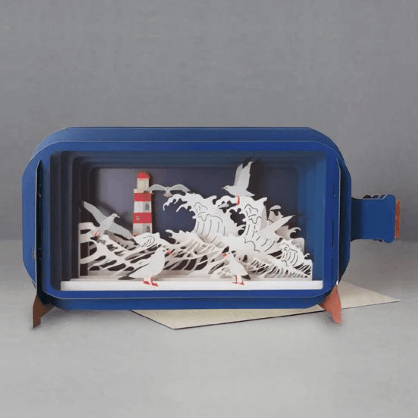 Pop Up Greetings Card - Lighthouse Seagull