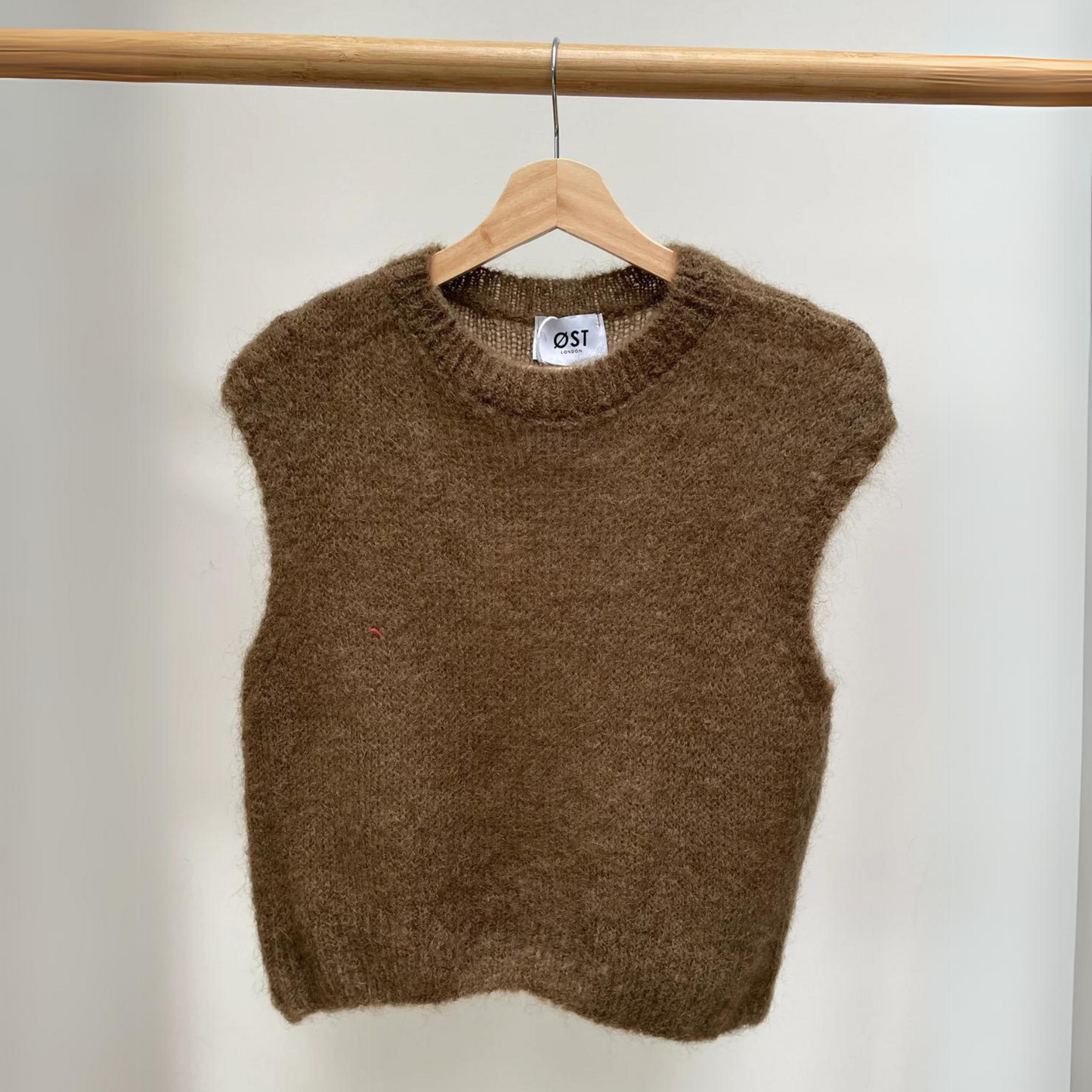 Monika Cropped Mohair Vest - Brown