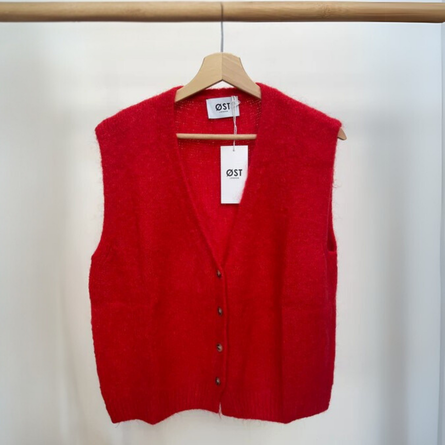 Erika Kid Mohair Vest - Red