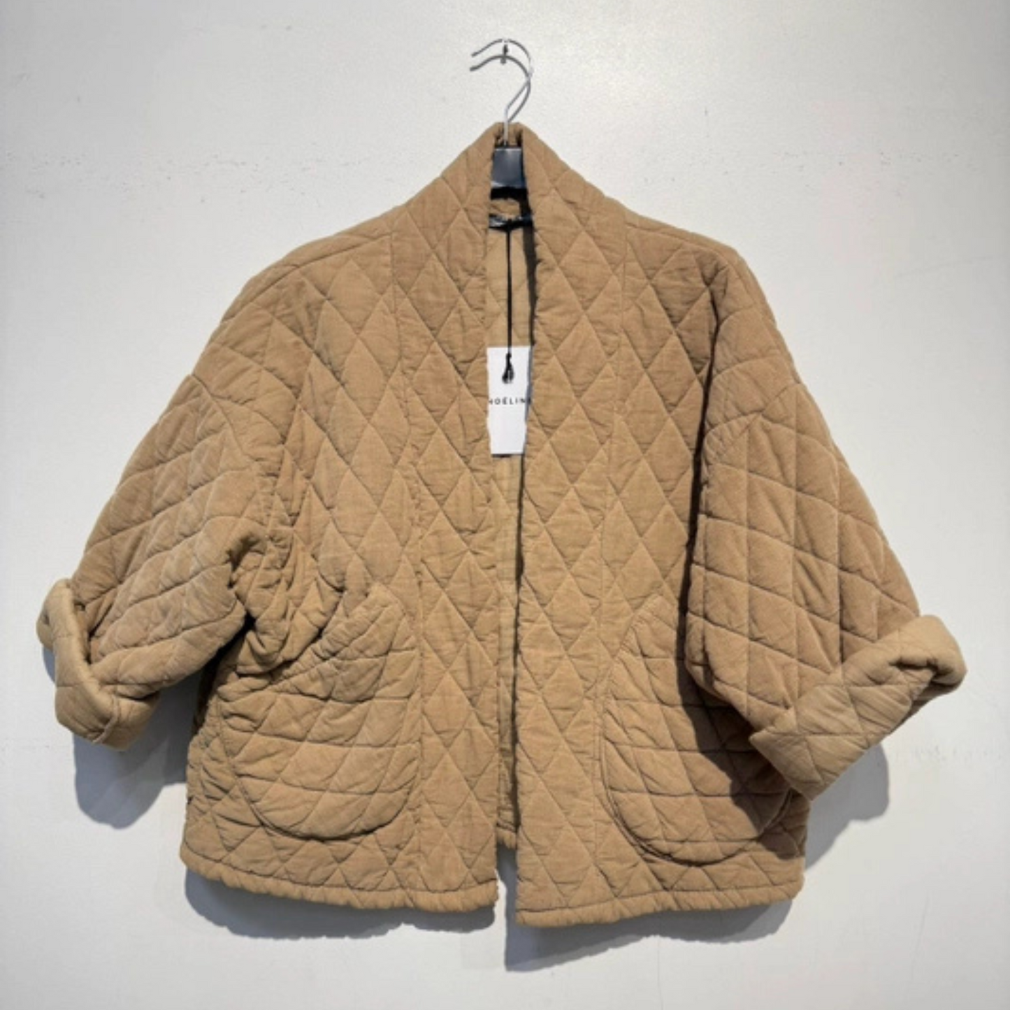 Needlecord Quilted Jacket - Camel Brown