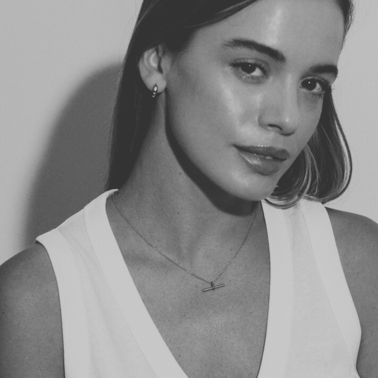 Silver Chain Necklace - T Bar
