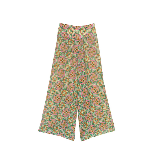 One Hundred Stars Palazzo Pant - Vintage Tiles Pink