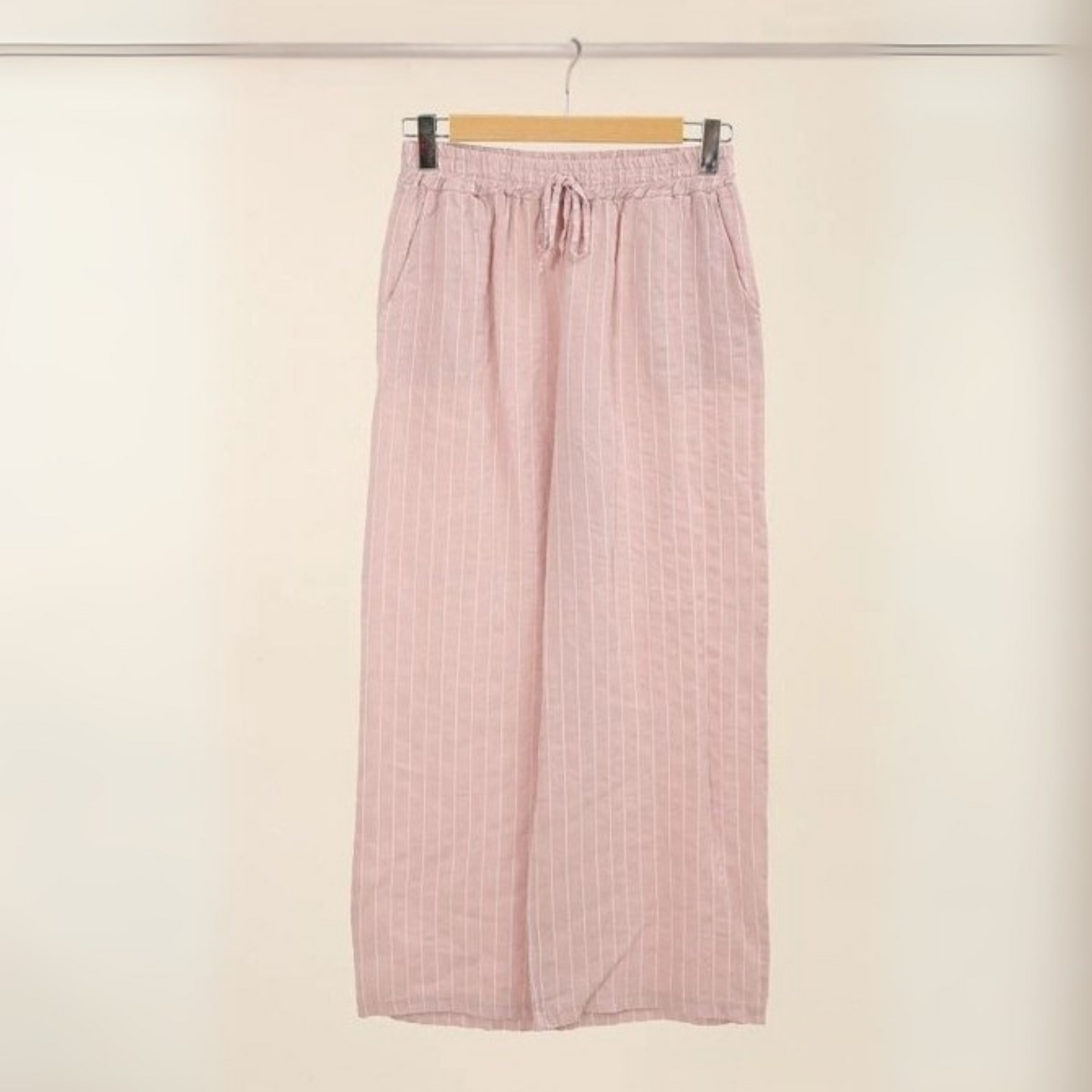 Linen Trousers - Pink Stripe