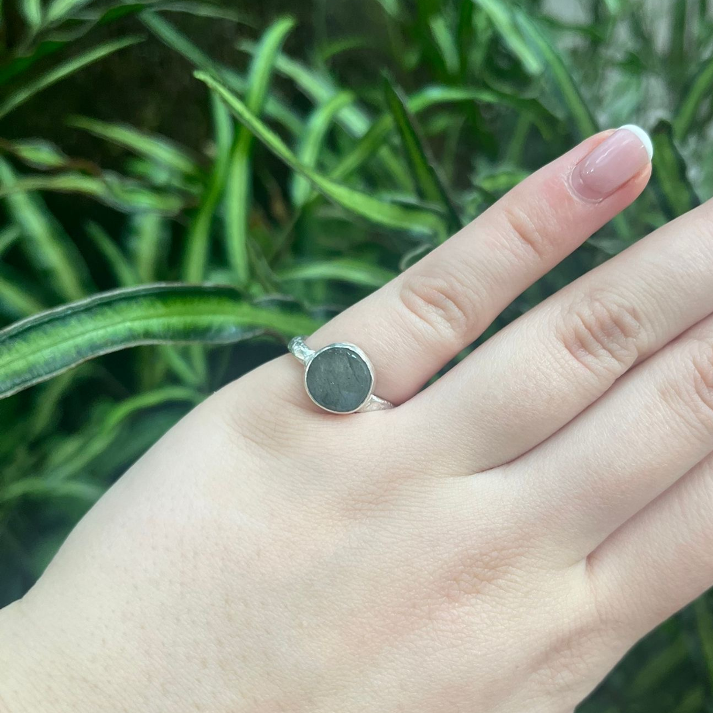 Eco Silver Ring - Light Labradorite