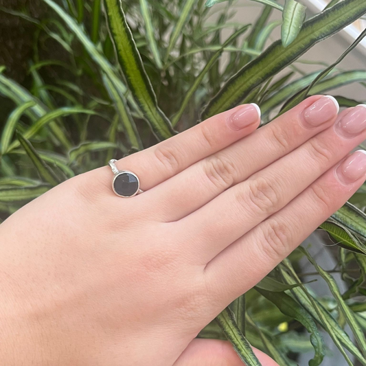 Eco Silver Ring - Dark Labradorite