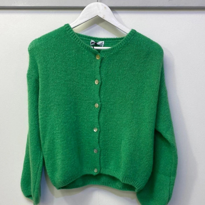 Bellerina Paris Button Through Mohair Blend Cardigan - Emerald Green