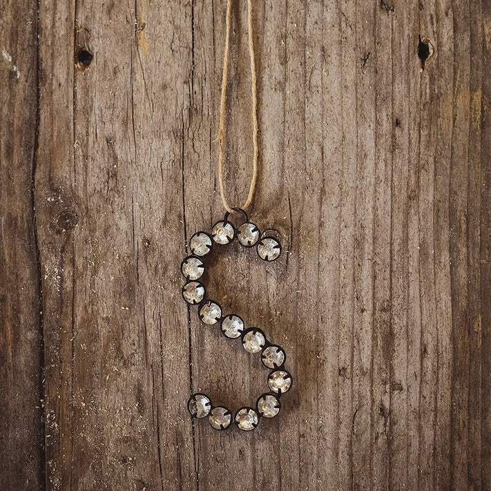 Hanging Initial Rhinestone Decoration