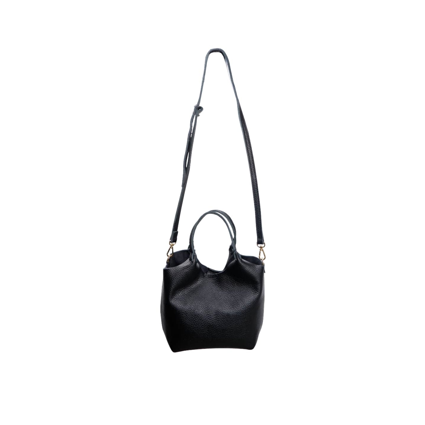 Leather Crossbody Bag - Black
