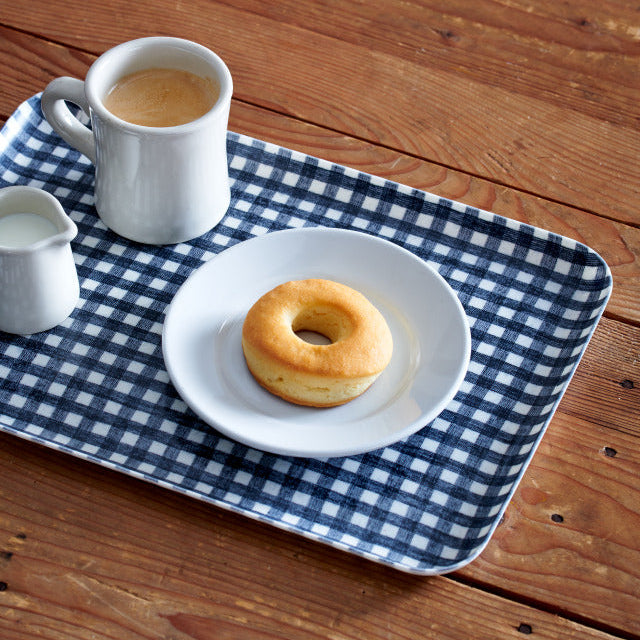 Linen Tray - Navy and White Check