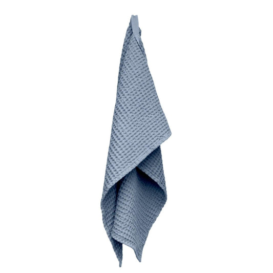 Big Waffle Large Hand Towel - Grey Blue