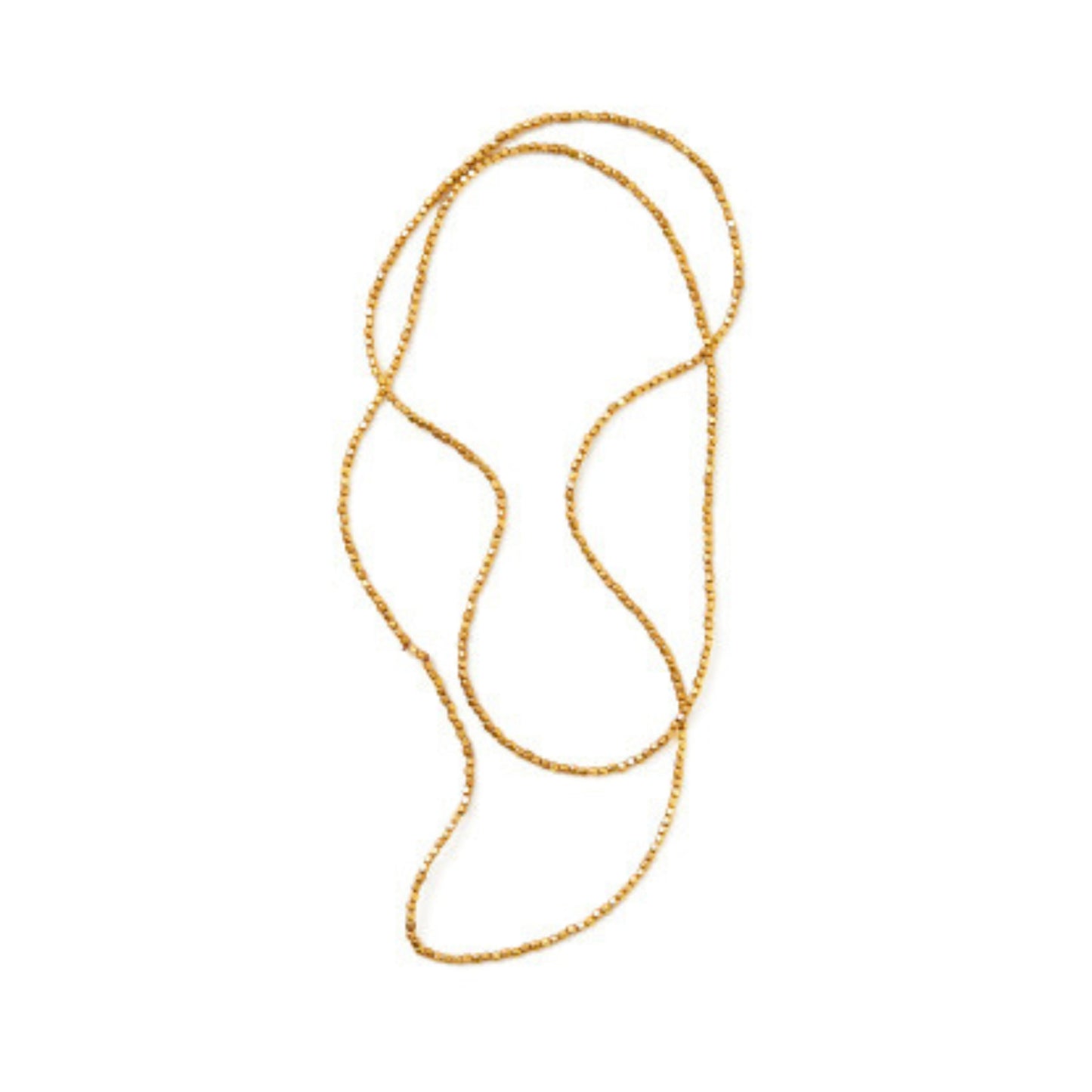 Fog Linen Beaded Necklace - Brass