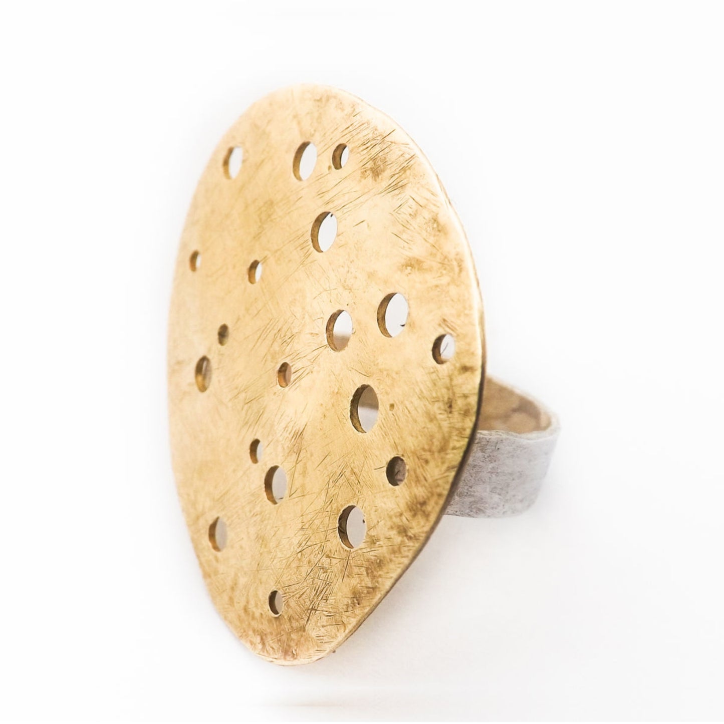 Sarah Drew Brass Ring - Eroded Pebble