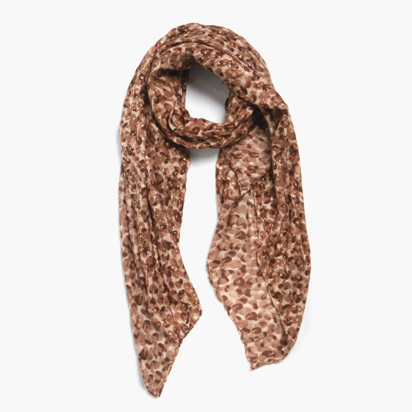MSH Print Scarf - Brown and Gold