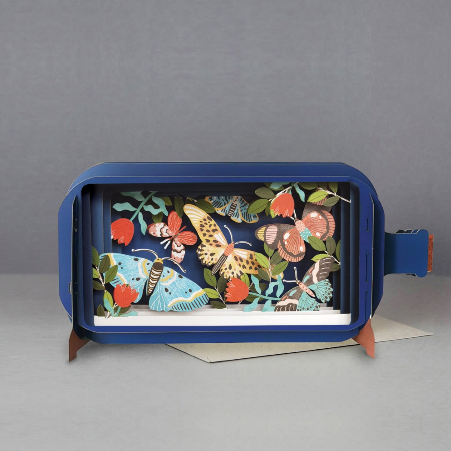 Pop Up Greetings Card - Butterflies & Plants