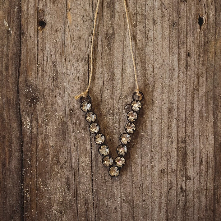 Hanging Initial Rhinestone Decoration