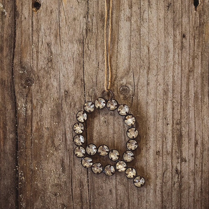 Hanging Initial Rhinestone Decoration