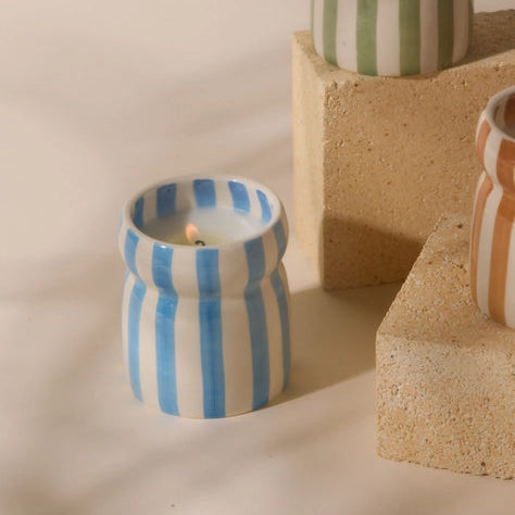Cabana Stripe Candle - Lost At Sea