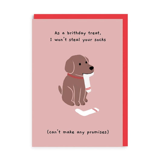 Greetings Card - I Won't Steal Your Socks