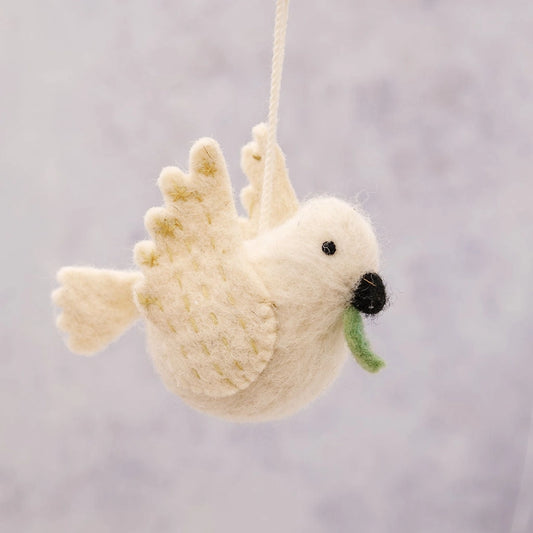 Felt White Dove Tree Decoration