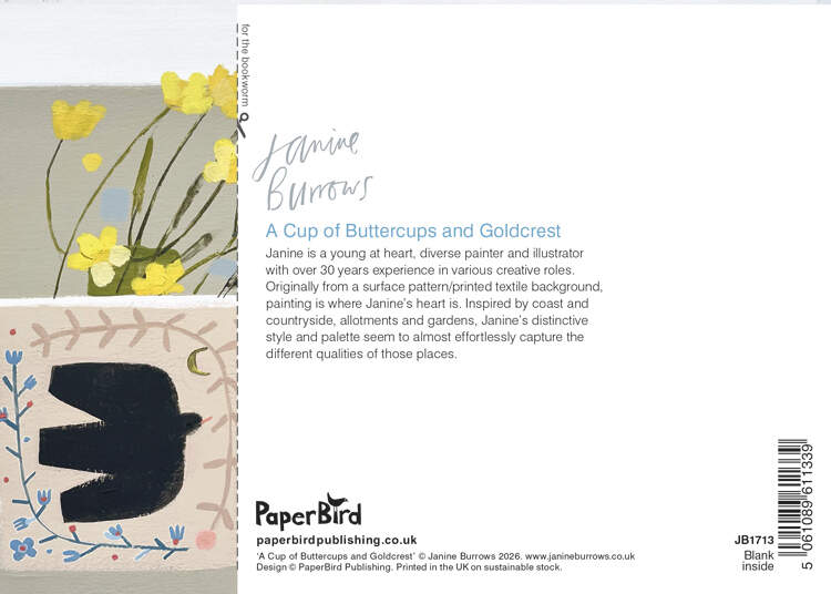 Greetings Card - A Cup of Buttercups and Goldcrest