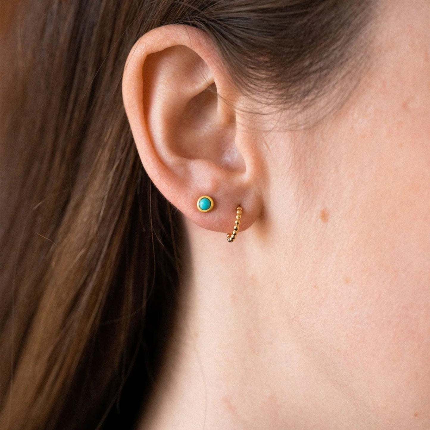 December Birthstone Stud Earrings - Turquoise