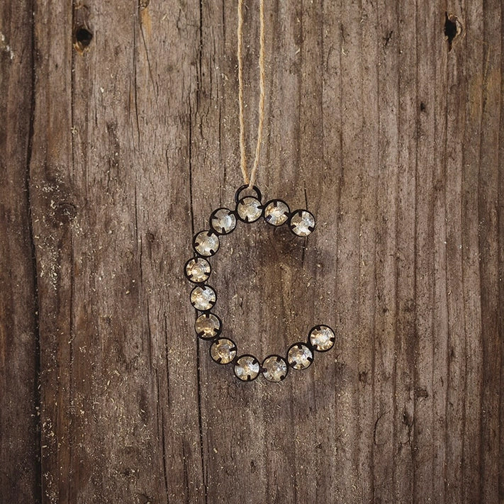Hanging Initial Rhinestone Decoration