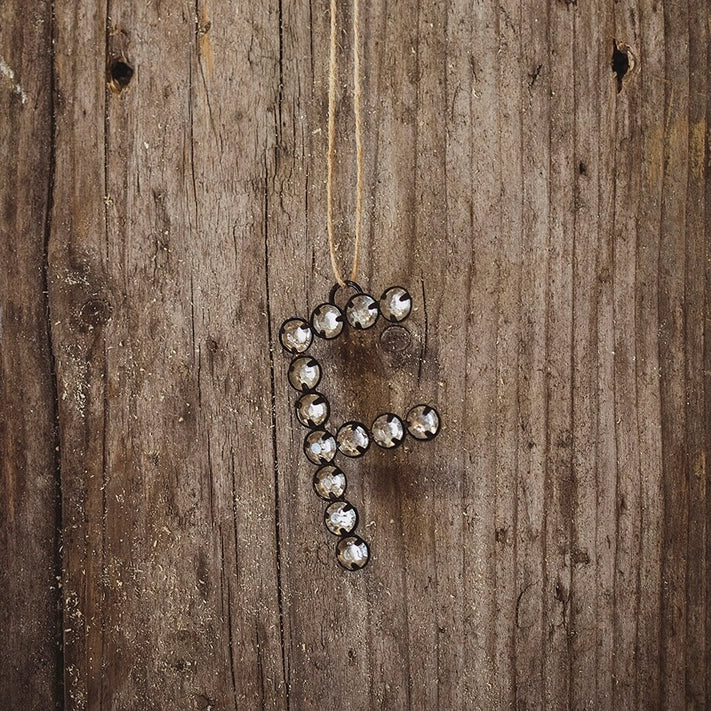 Hanging Initial Rhinestone Decoration