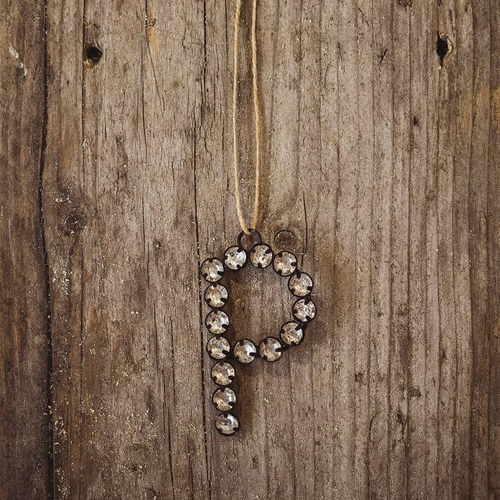 Hanging Initial Rhinestone Decoration