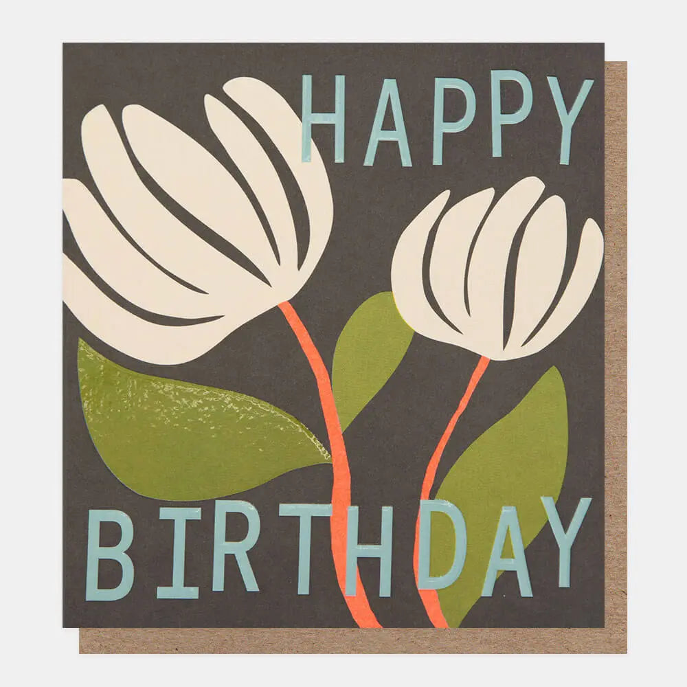 Greetings Card - Happy Birthday Flowers