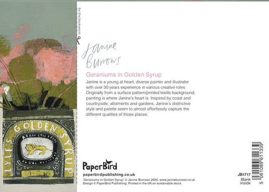 Greetings Card - Geraniums in Golden Syrup