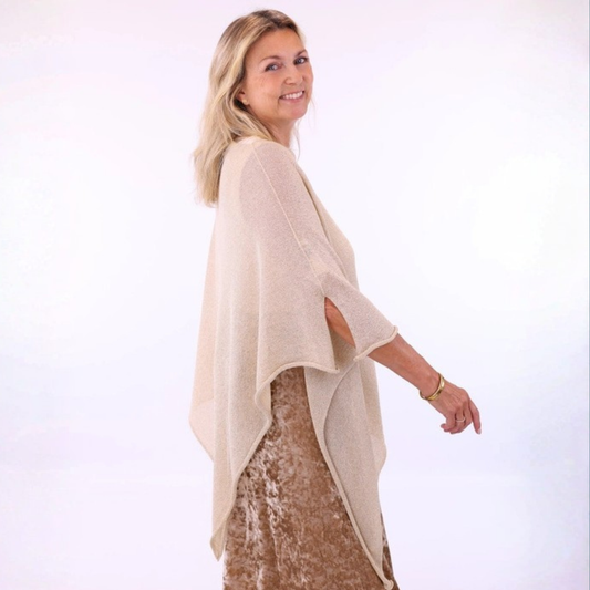 Sparkle Poncho Throwover - Gold