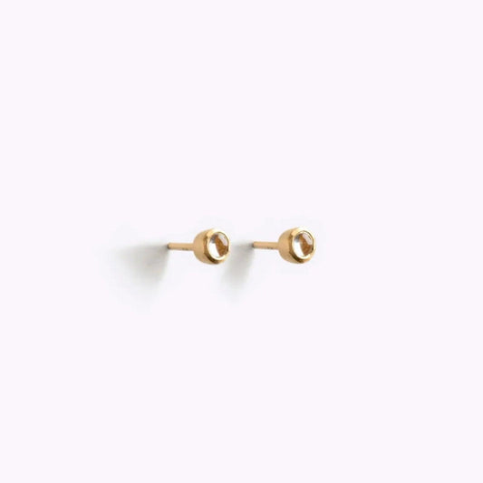 April Birthstone Stud Earrings - Quartz