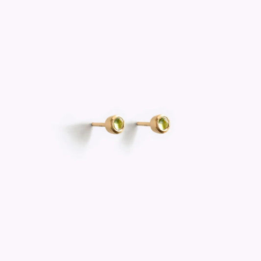 August Birthstone Stud Earrings - Peridot