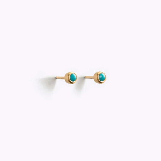 December Birthstone Stud Earrings - Turquoise