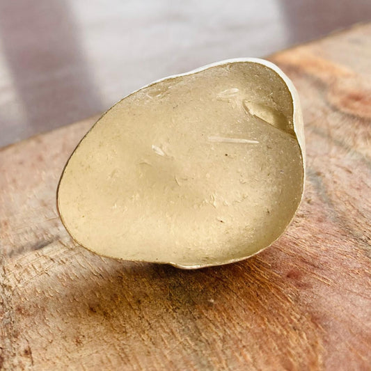 Large Eco Silver Ring - Natural Sea Glass