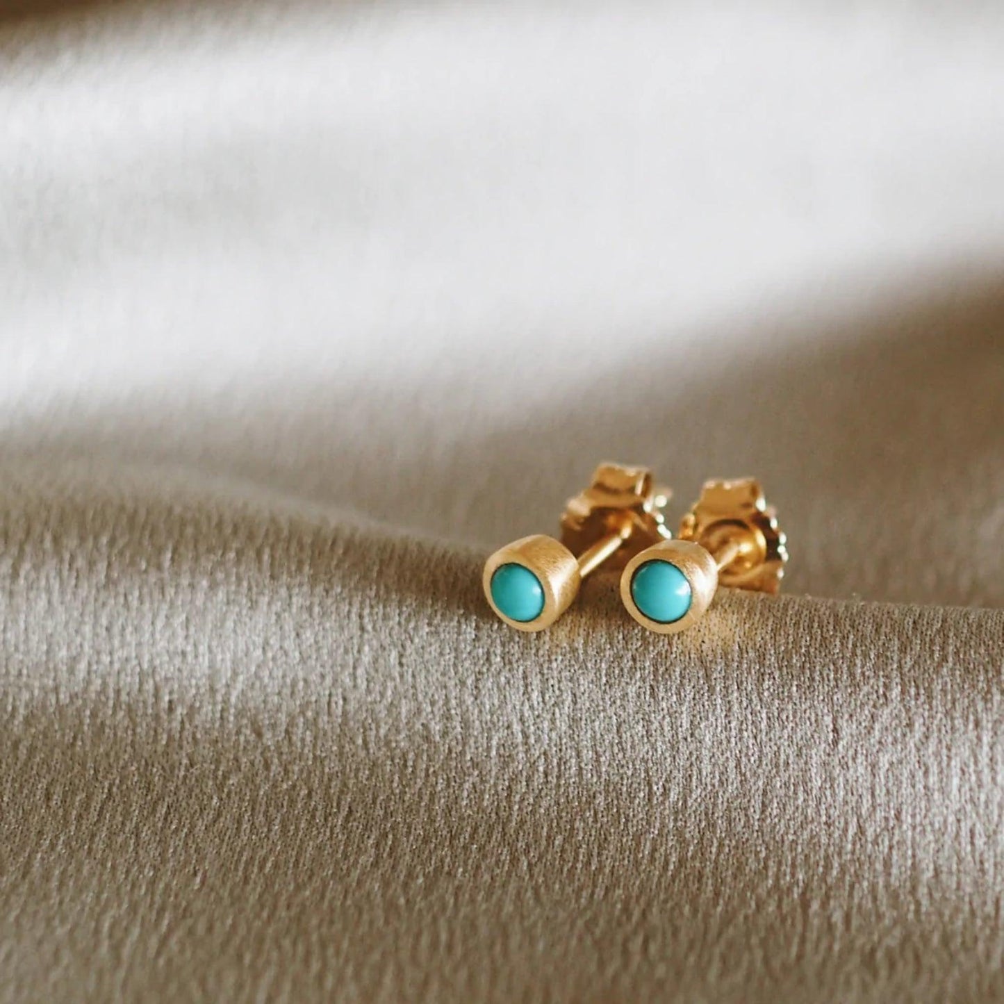 December Birthstone Stud Earrings - Turquoise