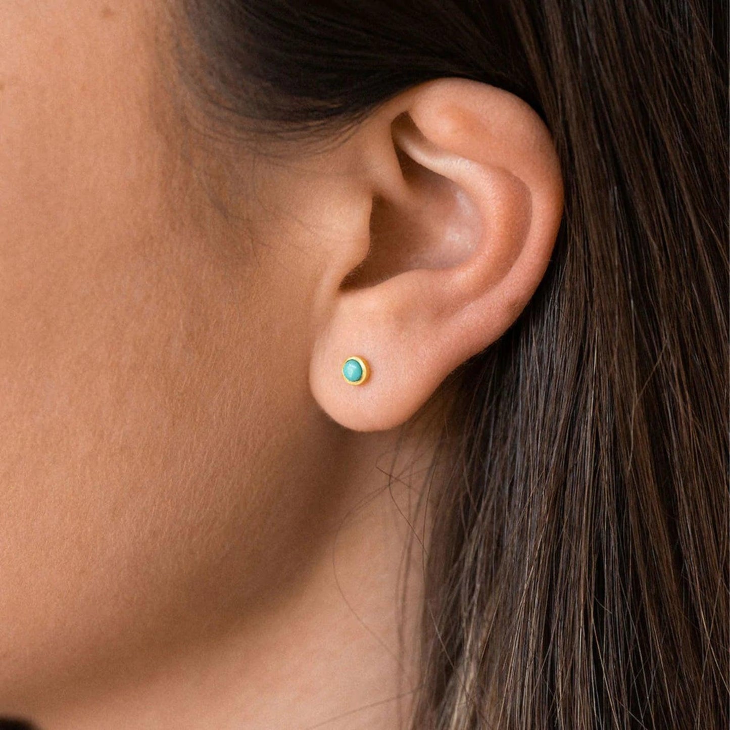 December Birthstone Stud Earrings - Turquoise