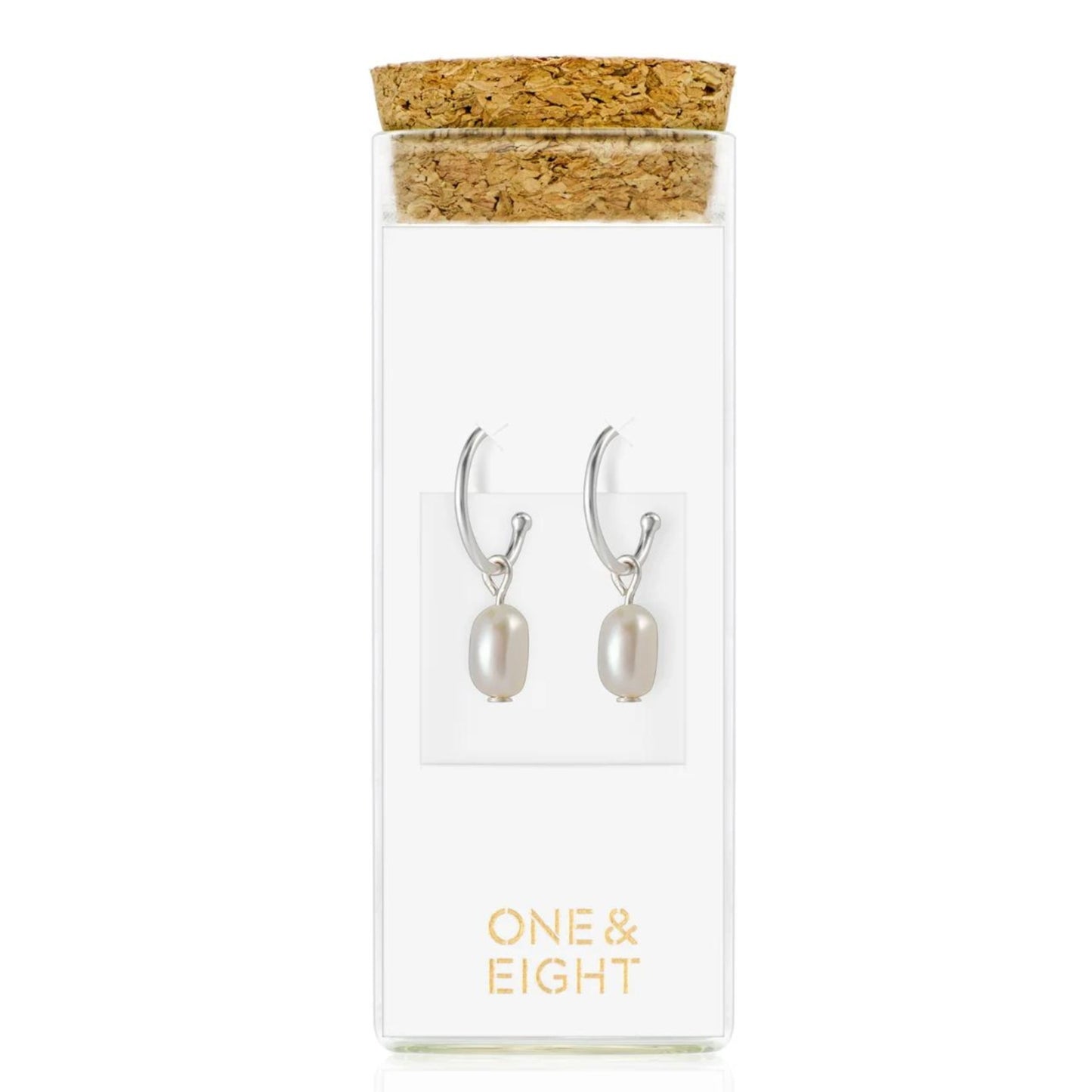 Silver Drop Earrings - Pearl
