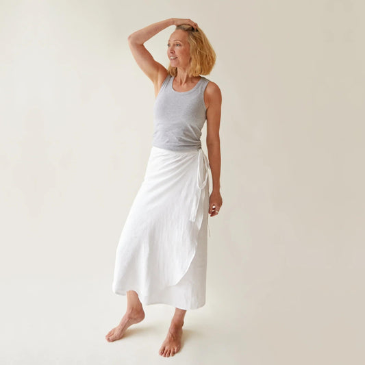 Chalk UK Sadie Linen Skirt - White