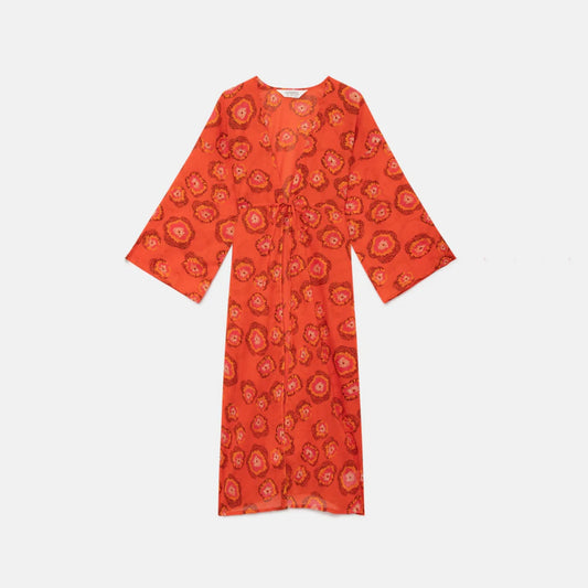Compania Fantastica Kimono - Flowers Red and Orange
