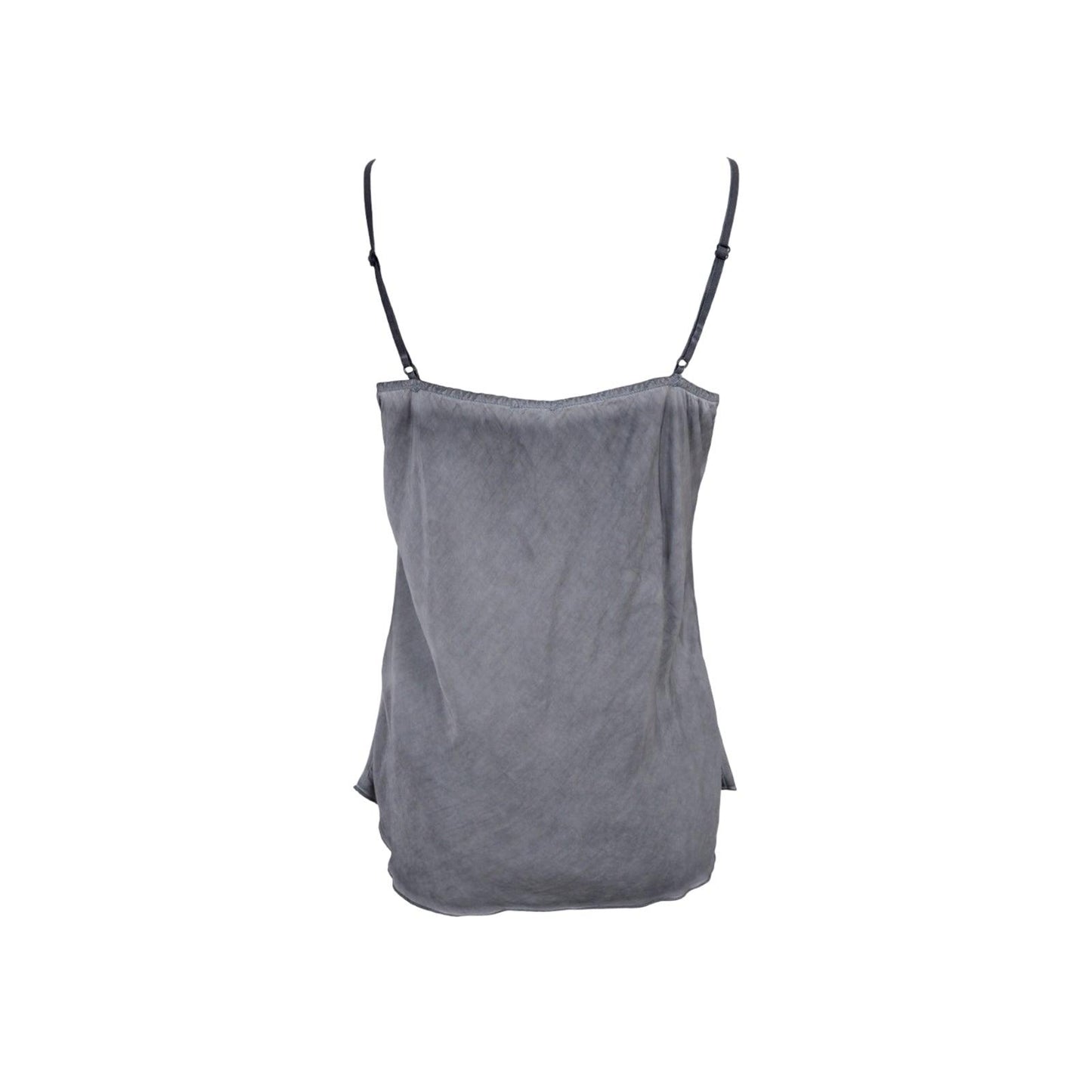 Black Colour DK Lou Satin Strap Top - Grey