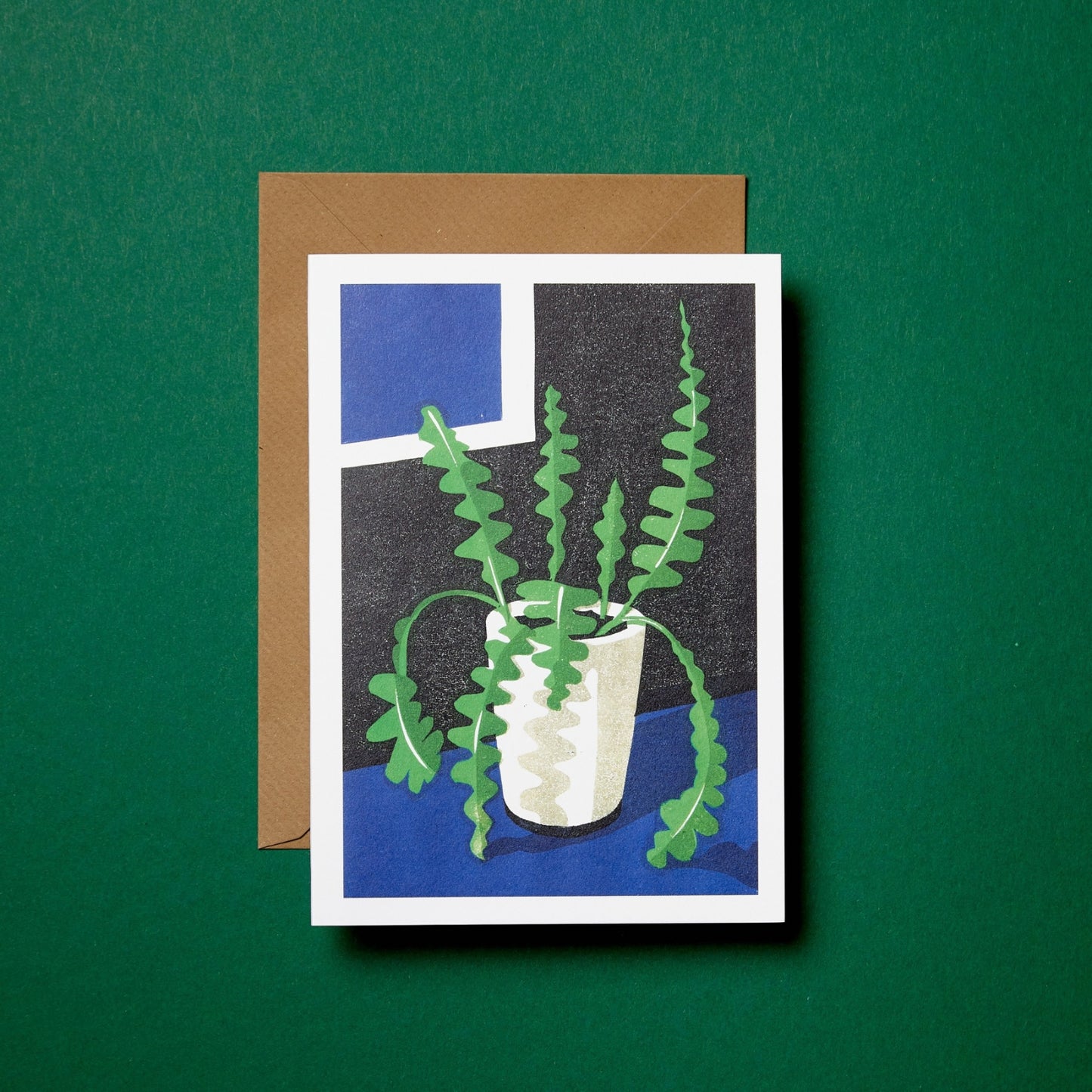 Pressed and Folded Greetings Card - Fishbone Cactus Plant