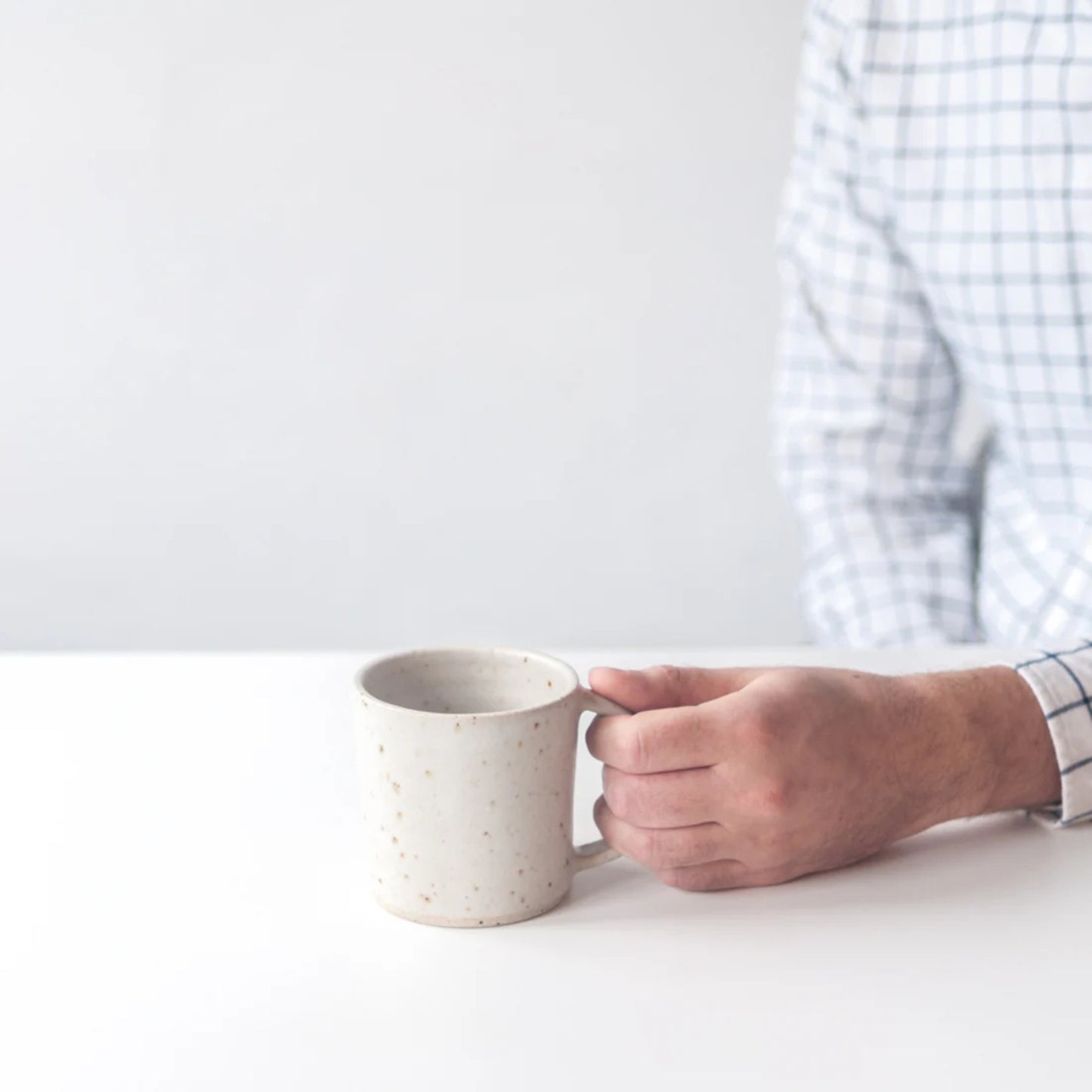 Ceramic Mug - Matte White and Speckled