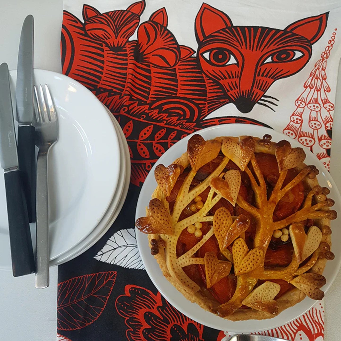 Lush Designs Tea Towel - Fox & Cubs