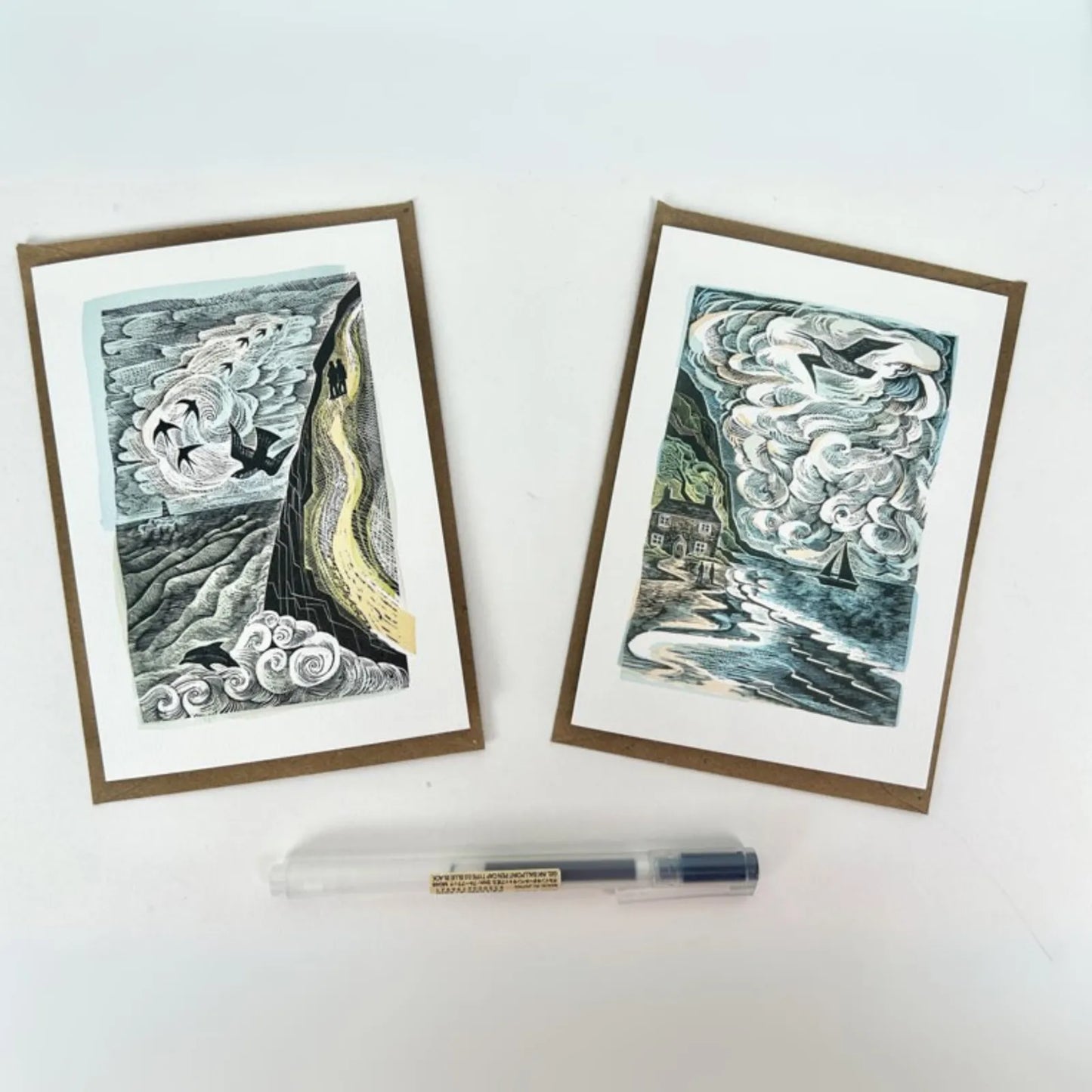 Set of 10 Notecards & Envelopes - Cornish Path/The Wild Silence