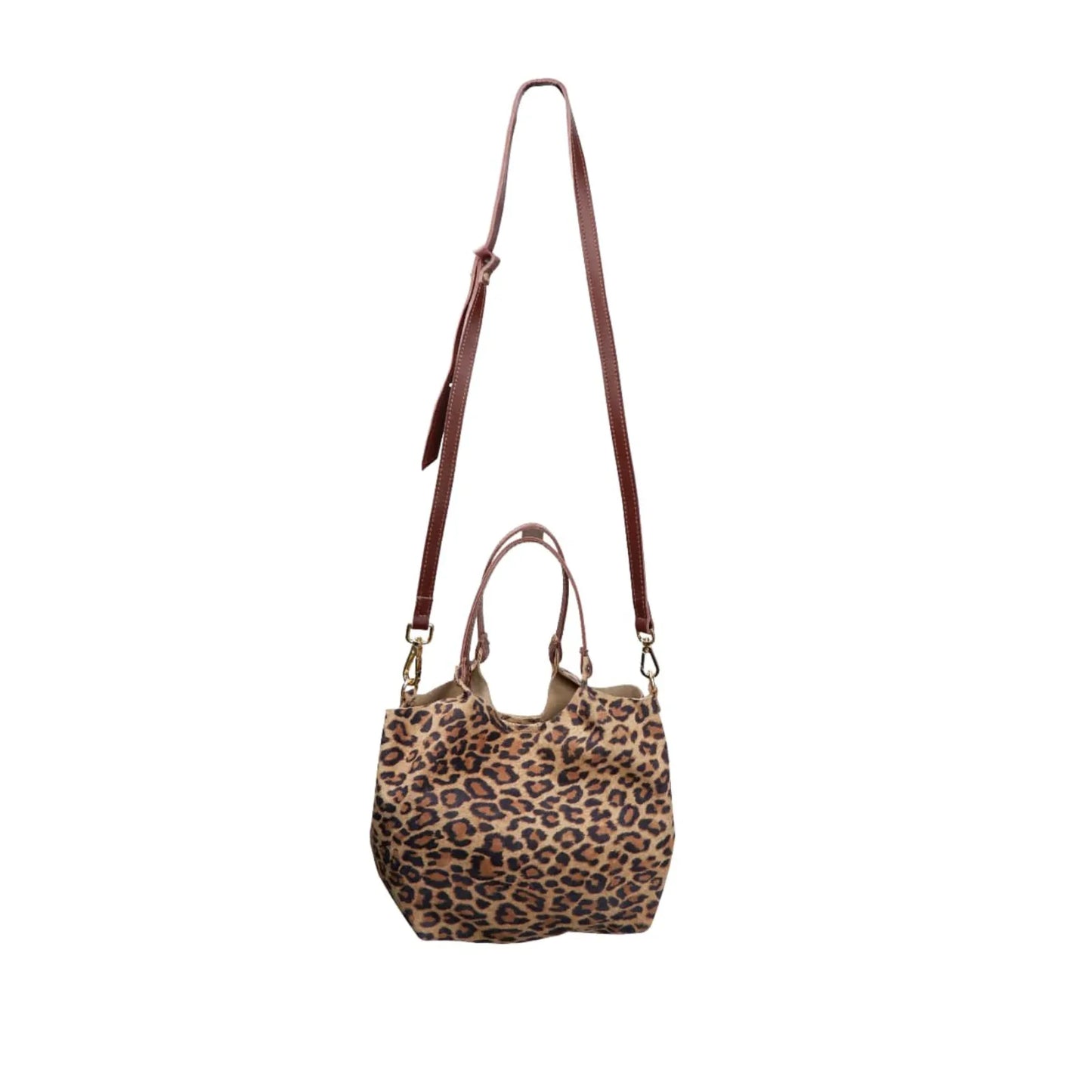 Leather Crossbody Bag - Leopard